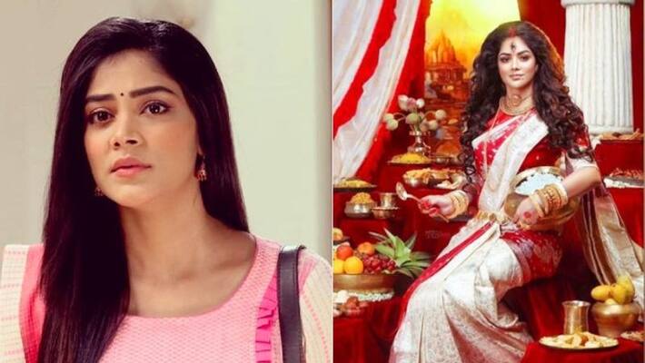 Mohor serial actress Sonamoni Saha dons her Durga avatar ADB Mohor serial actress Sonamoni Saha dons her Durga avatar ADB