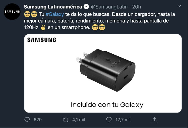 Samsung trolls Apple for not providing a charger with iPhone 12