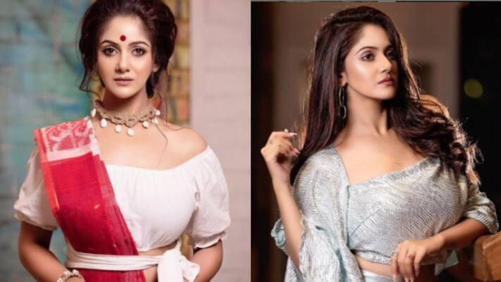 Bengali actress Trina Saha looks hot in off shoulder blouse on tritiya BRD Bengali actress Trina Saha looks hot in off shoulder blouse on tritiya BRD