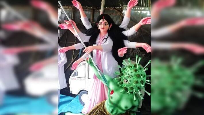 Goddess Durga imagined as doctor fighting coronavirus, Shashi Tharusu shares photo ALB Goddess Durga imagined as doctor fighting coronavirus, Shashi Tharusu shares photo ALB