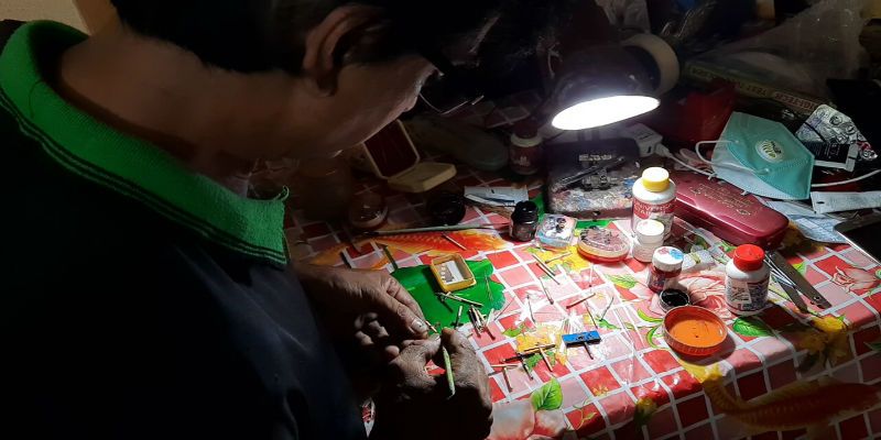 Business man make a 3MM Durga statue at Raigang ASB