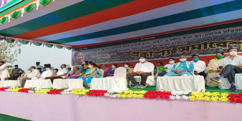 BJP leader join tmc present of minister Chadrima Bhattacharya at Jhargarm ASB
