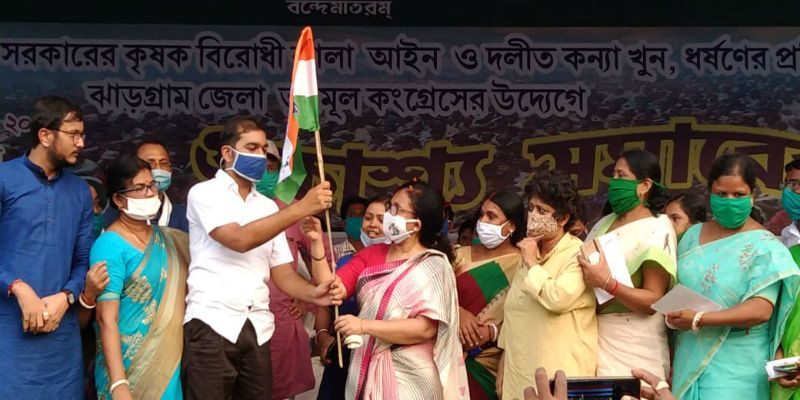 BJP leader join tmc present of minister Chadrima Bhattacharya at Jhargarm ASB