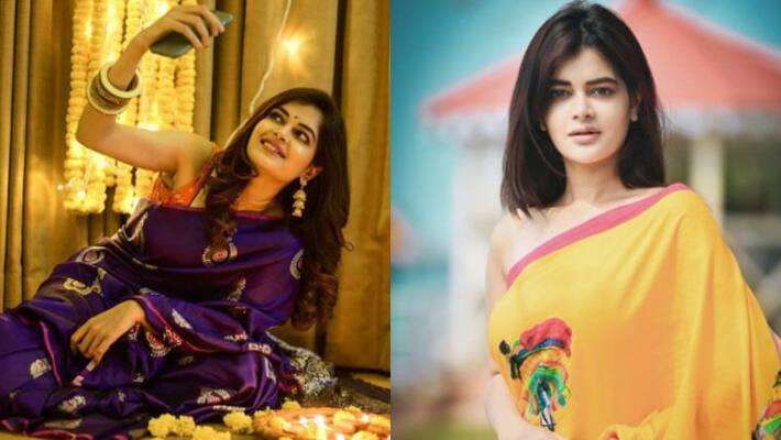Madhumita sarcar raises the temperature in blue saree photos goes viral BRD Madhumita sarcar raises the temperature in blue saree photos goes viral BRD