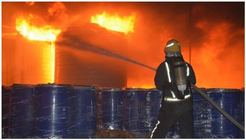 fire break out in Saudi Arabias industrial area