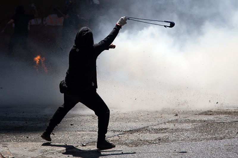 chilean protesters burn two churches photo story