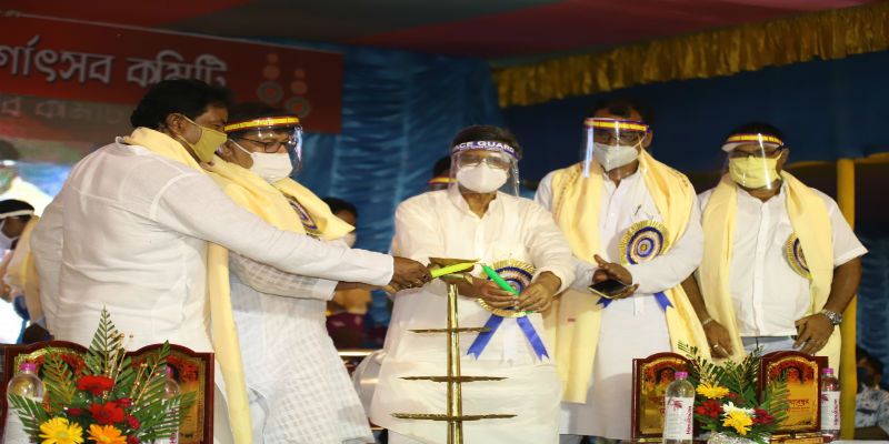 Big budget Puja inauguration by minister Shanti Ram Mahato at Purulia ASB