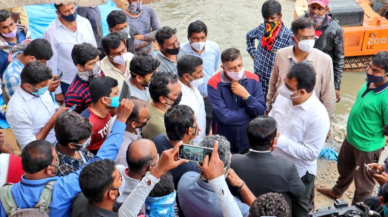 DCM CN Ashwathnarayan Visited to Rain Affected Areas in Bengaluru grg