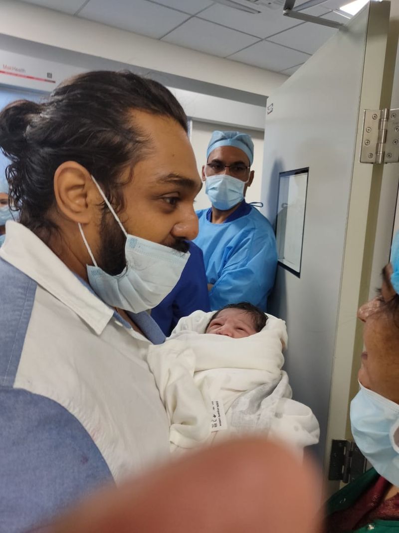Junior Chiru in the Sarja family Meghana Raj gives birth to a baby boy -ymn