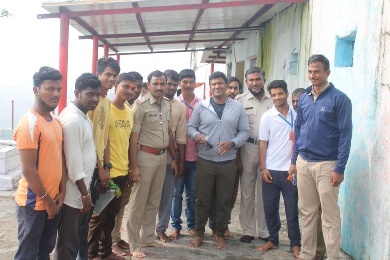 Power Star Puneeth Rajkumar Visit Anjandri Hill in Gangavati in Koppal District grg
