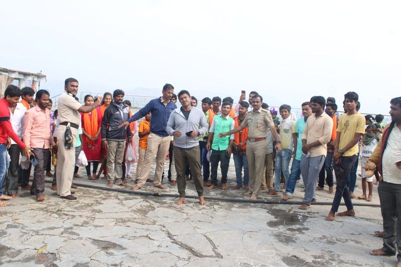 Power Star Puneeth Rajkumar Visit Anjandri Hill in Gangavati in Koppal District grg
