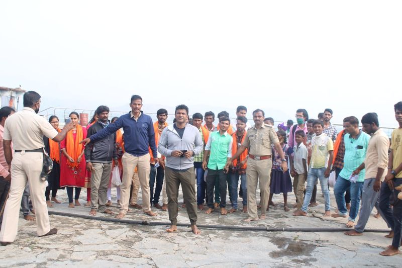 Power Star Puneeth Rajkumar Visit Anjandri Hill in Gangavati in Koppal District grg