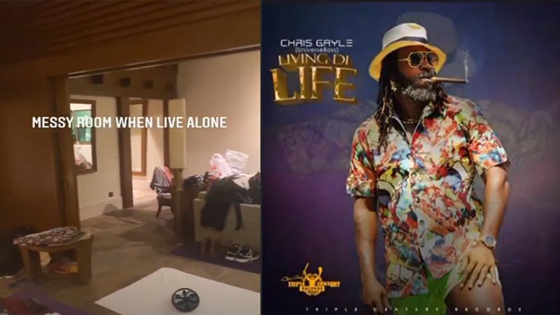 Chris Gayle shared his hotels room picture with full mess and dirty