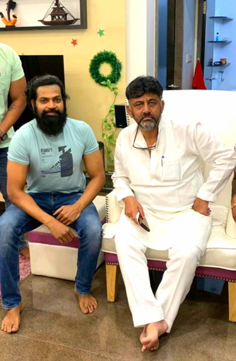 DK Shivakumar meets actor vinod prabhakar requesting support in coming byelection dpl