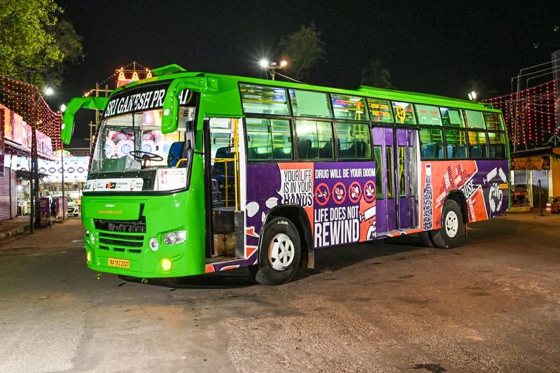 Awareness against drugs usage in mangalore city bus dpl