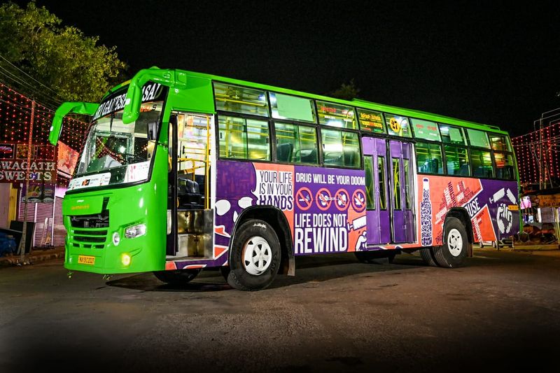 Awareness against drugs usage in mangalore city bus dpl