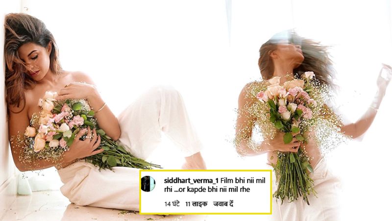जैकलीन ने अपने फैन्स को केवल शुक्रिया कहते हुए इंस्टाग्राम पर 3 तस्वीरें शेयर की हैं। इन फोटोज में जैकलीन वाइट पैंट में हाथ में गुलाब के फूलों का बुके लिए नजर आ रही हैं और टॉपलेस हैं। फैन्स के अलावा बॉलीवुड सेलेब्स भी जैकलीन की इन तस्वीरों को पसंद कर रहे हैं।
