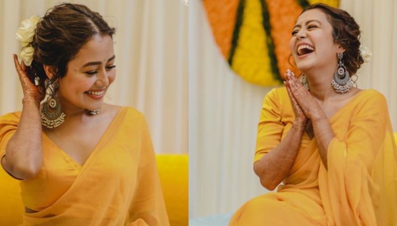 haldi ceremony photos of neha kakkar and rohanpreet singh