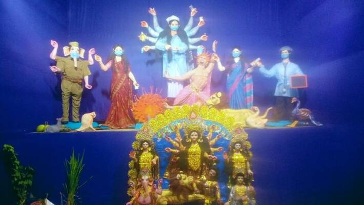 Paid tribute to Covid Warriors Theme Kaliagarh Purba Para Sarbojanin viral on Social Media BDD Paid tribute to Covid Warriors Theme Kaliagarh Purba Para Sarbojanin viral on Social Media BDD