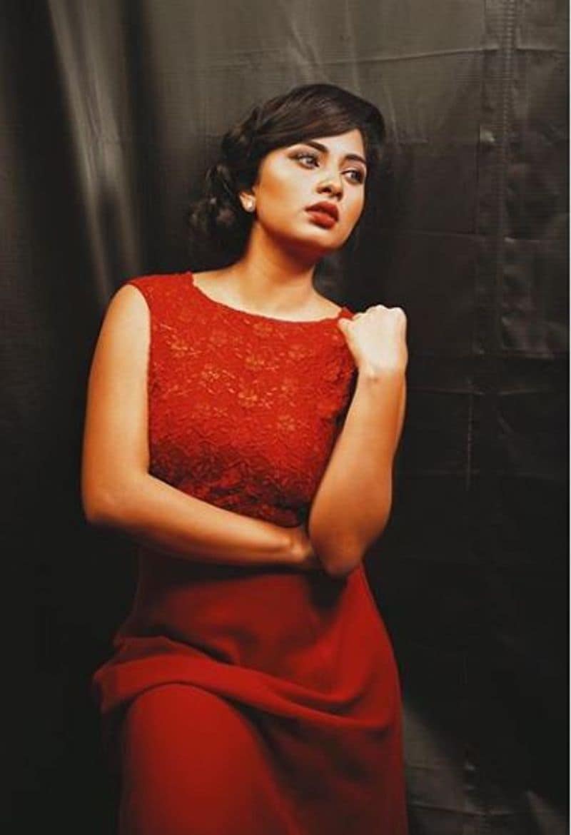 actress srushti dange stunning red hot dress photos