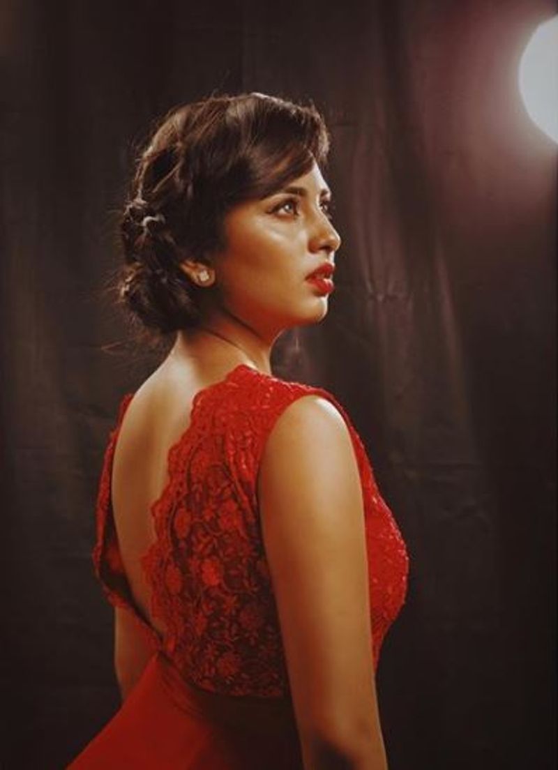 actress srushti dange stunning red hot dress photos