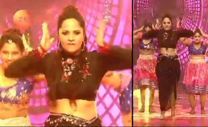 hot anchor anasuya shake her leg with pakka local song in dasara event arj
