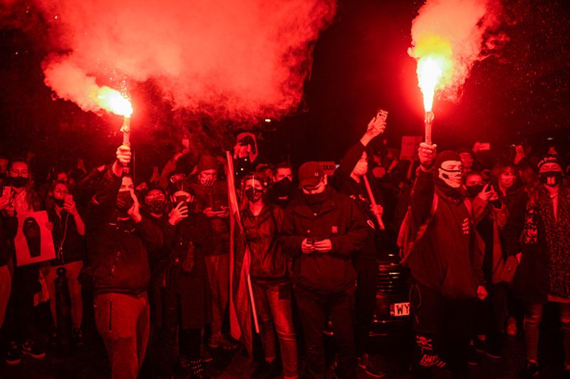 poland abortion law protest images