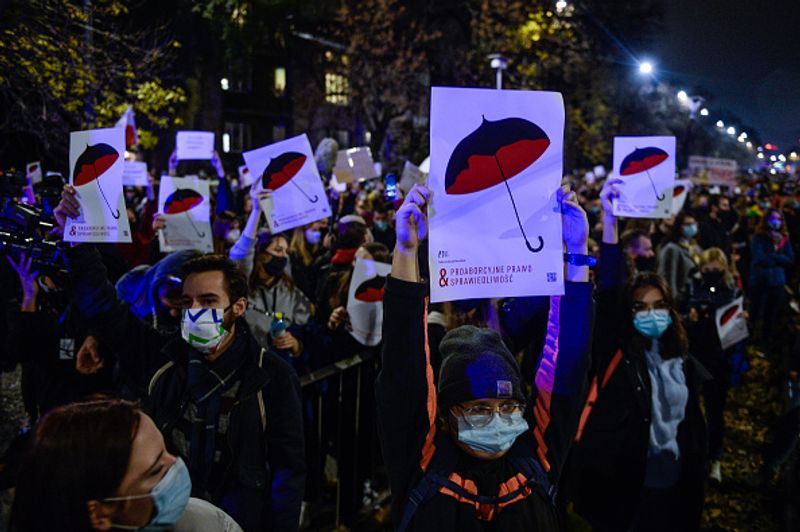 poland abortion law protest images