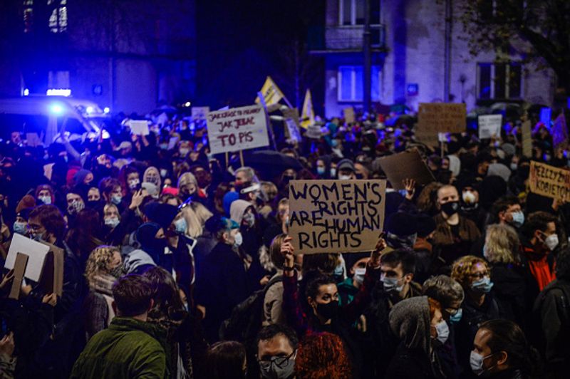 poland abortion law protest images