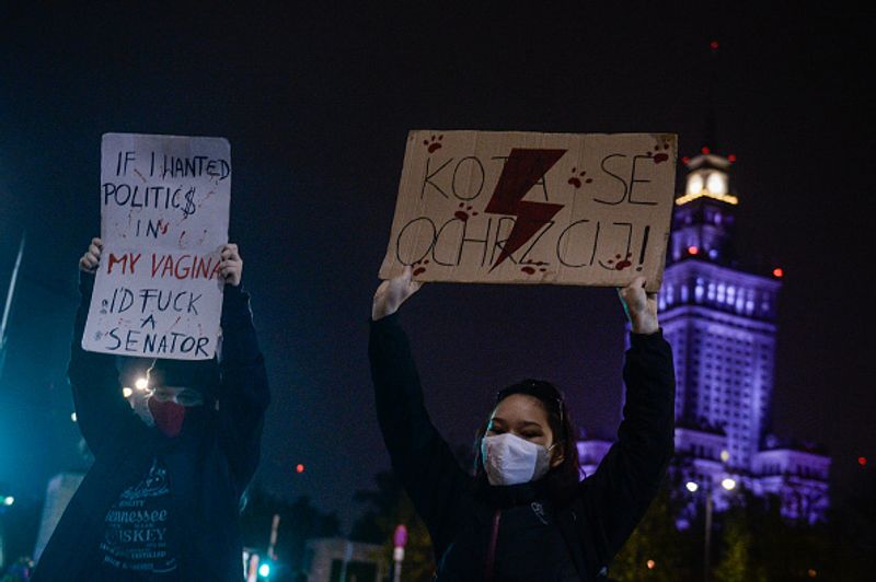 poland abortion law protest images