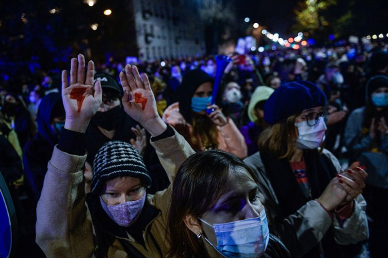 poland abortion law protest images
