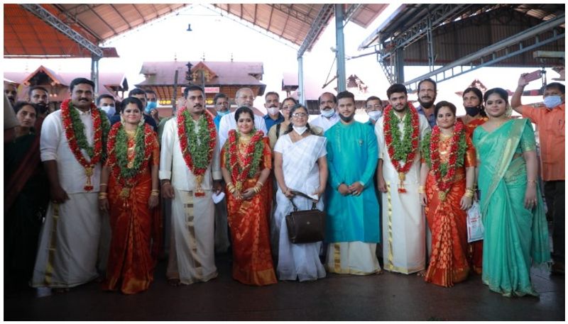 sibilings famous in the name of pancharatnams marriage in Guruvayur