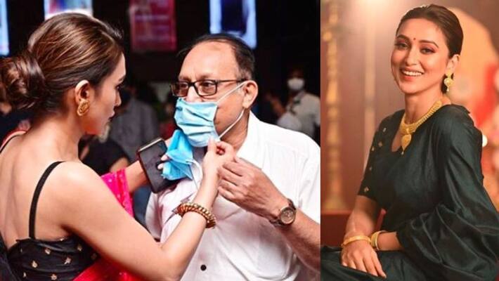 Mimi Chakraborty's candid and precious moment with his father ADB Mimi Chakraborty's candid and precious moment with his father ADB