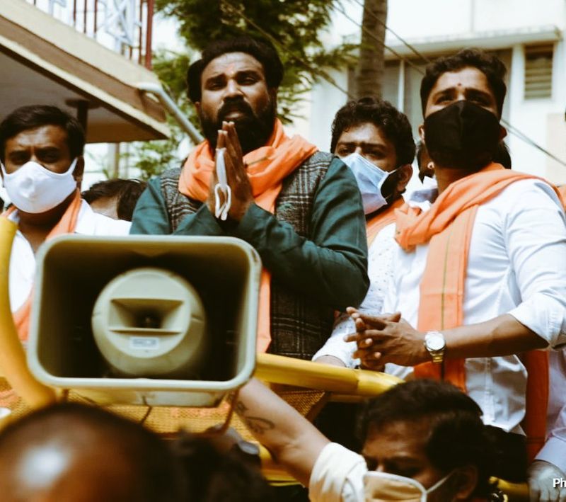 Minister Sriramulu Campaign in RR Nagar in Bengaluru grg