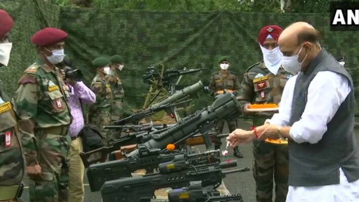 rajnath Singh performs shastra puja at sukna war memorial in Darjeeling bsm rajnath Singh performs shastra puja at sukna war memorial in Darjeeling bsm