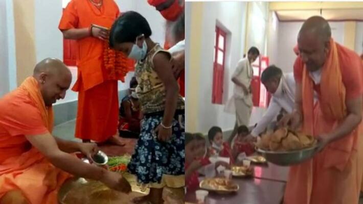 uttar pradesh gorakhpur cm yogi adityanath perform kanya poojan on mahanavami in gorakhnath templ kpr uttar pradesh gorakhpur cm yogi adityanath perform kanya poojan on mahanavami in gorakhnath templ kpr
