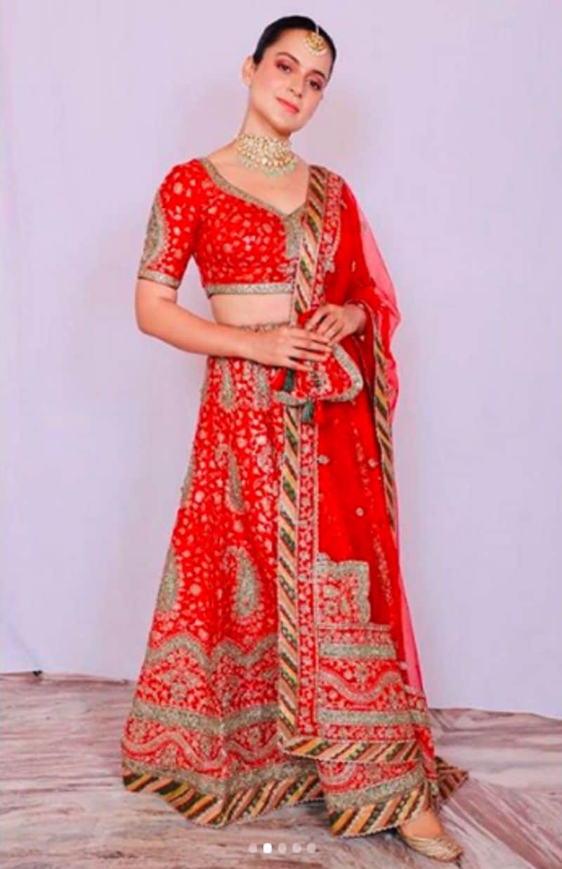 Kangana Ranaut weared expensive lehenga at brothers wedding dpl