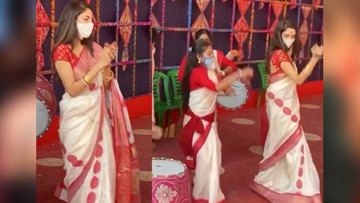 Nusrat Jahan dances on dhaker taaley, video goes viral ADB Nusrat Jahan dances on dhaker taaley, video goes viral ADB