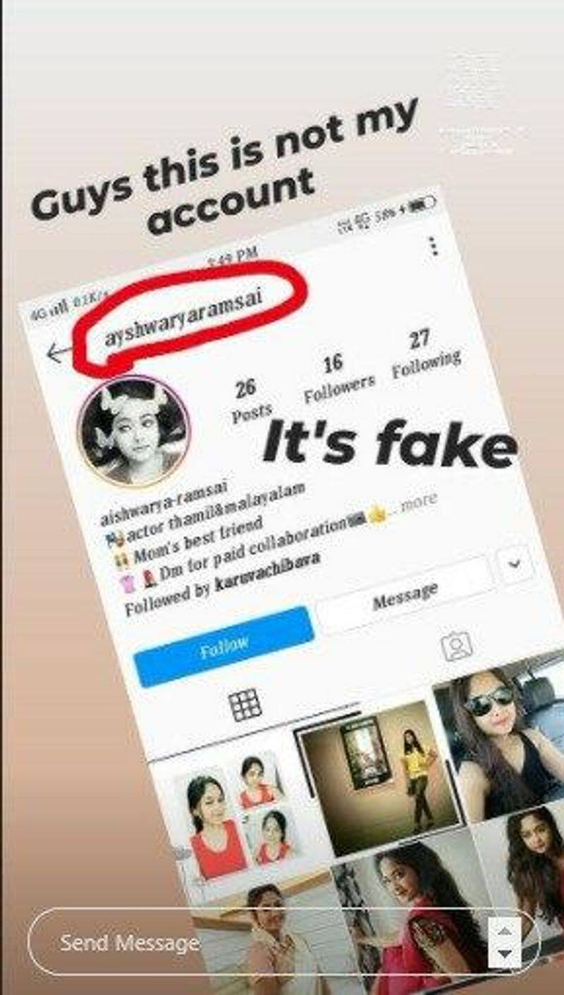 Mounaragam malayalam serial actress aiswarya talks about the fake account on instagram