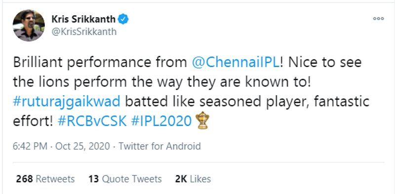 IPL 2020 RCB vs CSK Ruturaj Gaikwad shine in win for CSK Twitter Reactions