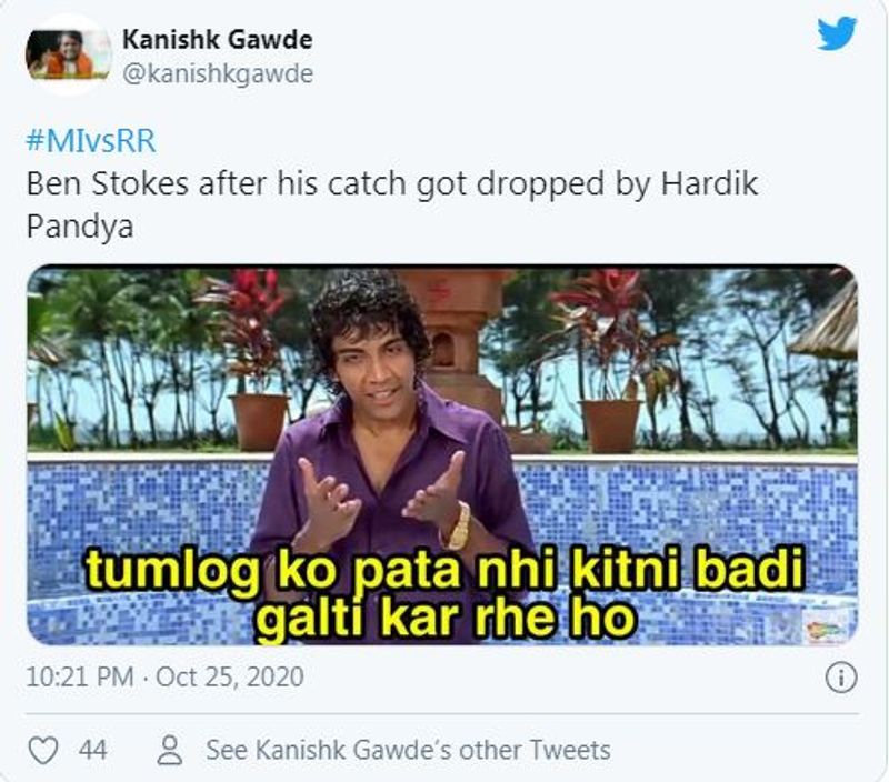 IPL 2020 The best top 10 Hilarious memes from Rajasthan Royals vs Mumbai Indians match kvn