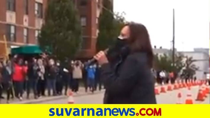 Kamala Harris Campaigns to People Standing in Line To Vote pod Kamala Harris Campaigns to People Standing in Line To Vote pod