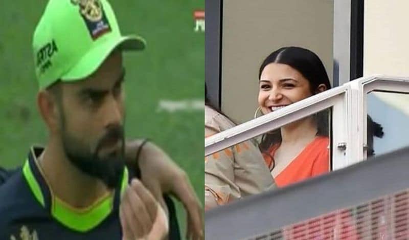 Virat kohli caught asking anushka sharma did you eat or not during the match between csk and rcb kph