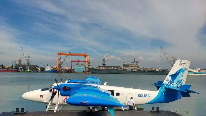 Seaplane for flights between Sabarmati and Statue of Unity arrives in India pod Seaplane for flights between Sabarmati and Statue of Unity arrives in India pod