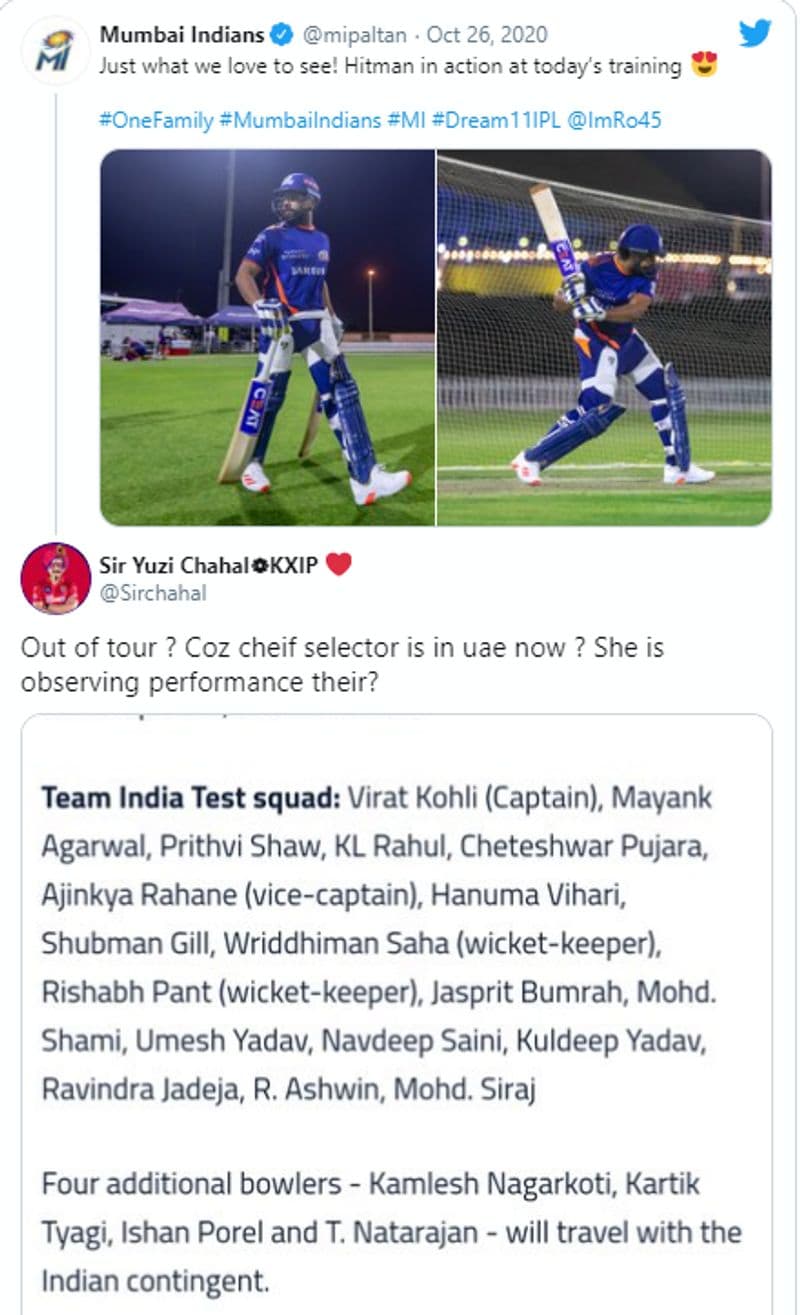 IPL 2020 Fans slam BCCI for omission of Rohit Sharma in India squads for Australia tour