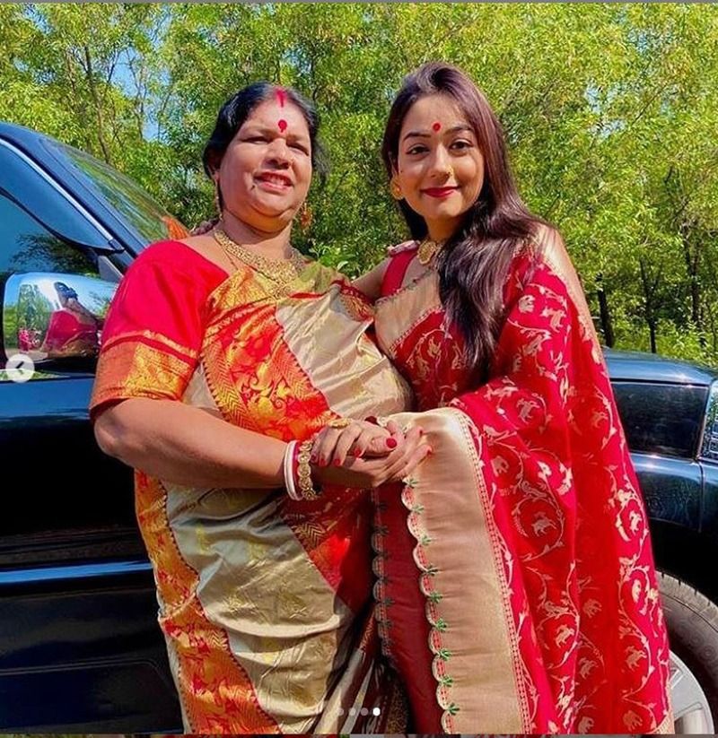 Bengali actress Promita Chakraborty and boyfriend Rudrajit Mukherjees dashami vibes goes viral bRd