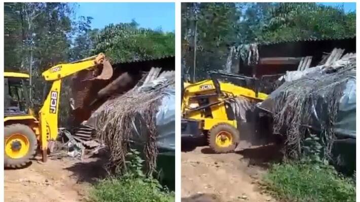 two in custody andalises neighbours shop with jcb in kannur two in custody andalises neighbours shop with jcb in kannur
