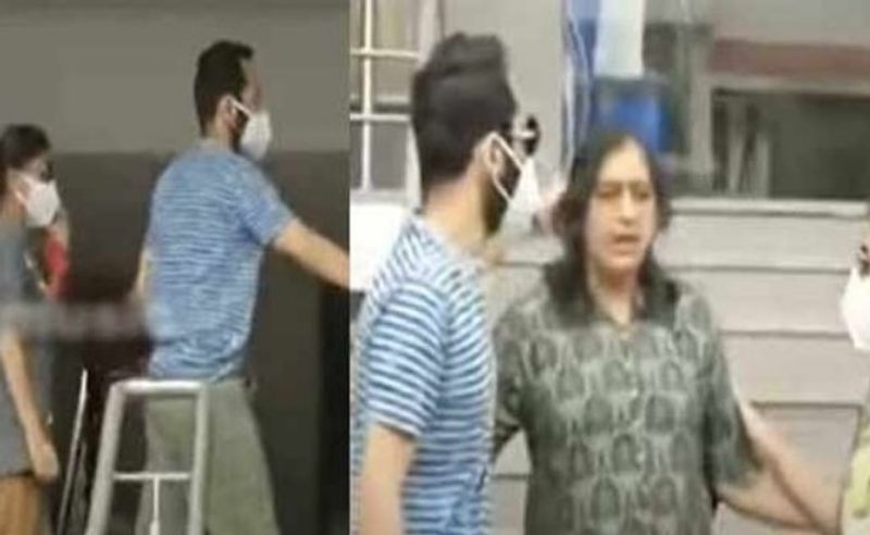 famous star couples vist hospital and meet meghna raj photo goes viral