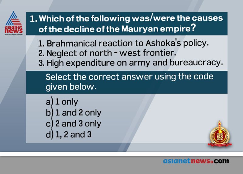 Civil Service Exam Questions and Answers Was it the Brahmin who destroyed the Mauryan Empire
