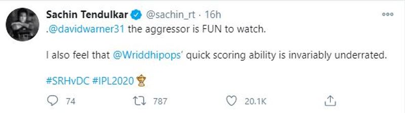 sachin tendulkar feels for wriddhiman saha quick scoring ability invariably underrated